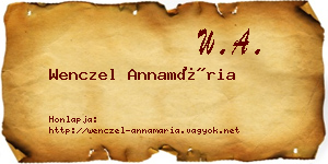 Wenczel Annamária névjegykártya